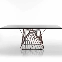 Viadurini Living Esstische-Moderner Designtisch aus gehärtetem Glas, hergestellt in Italien, Mitia