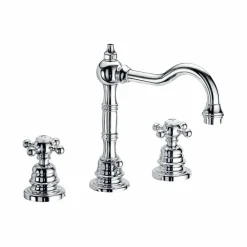 Viadurini Taps Waschbeckenarmaturen-Moderner dreilochiger Waschbeckenmischer aus Messing, hergestellt in Italien - Binsu