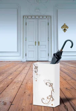 Viadurini Living Regenschirmständer Design-Moderner eleganter Regenschirmständer in dunklem oder weißem Holz mit Dekorationen - Poesie