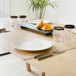 Viadurini Living Esstische-Moderner Esstisch aus Eschenholz mit schwarzen oder goldenen Details - Andria