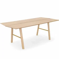 Viadurini Living Esstische-Moderner Esstisch aus Eschenholz mit schwarzen oder goldenen Details - Andria