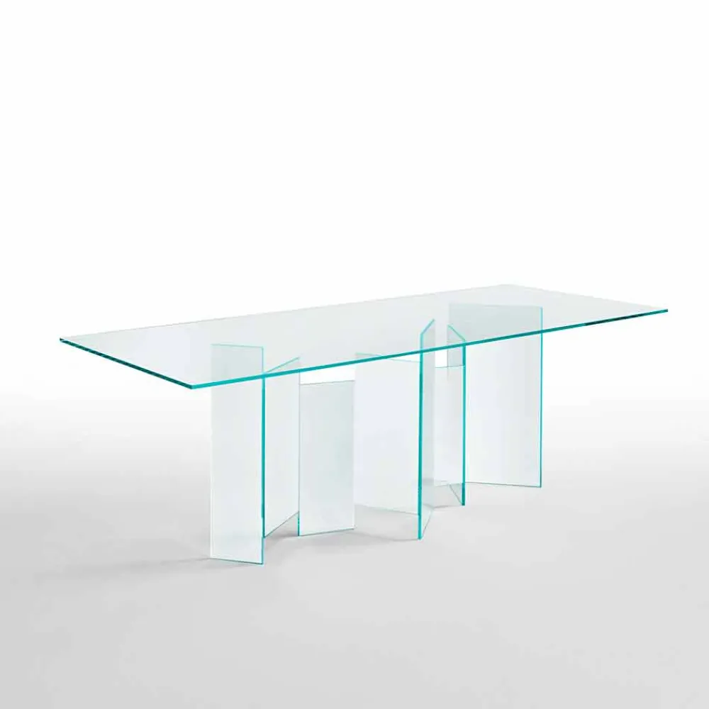 Viadurini Living Esstische Nach Mass|Esstische-Moderner Esstisch aus extraleichtem oder geräuchertem Glas Made in Italy - Zufällig
