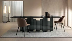 Viadurini Living Esstische Nach Mass|Esstische-Moderner Esstisch aus extraleichtem oder geräuchertem Glas Made in Italy - Zufällig