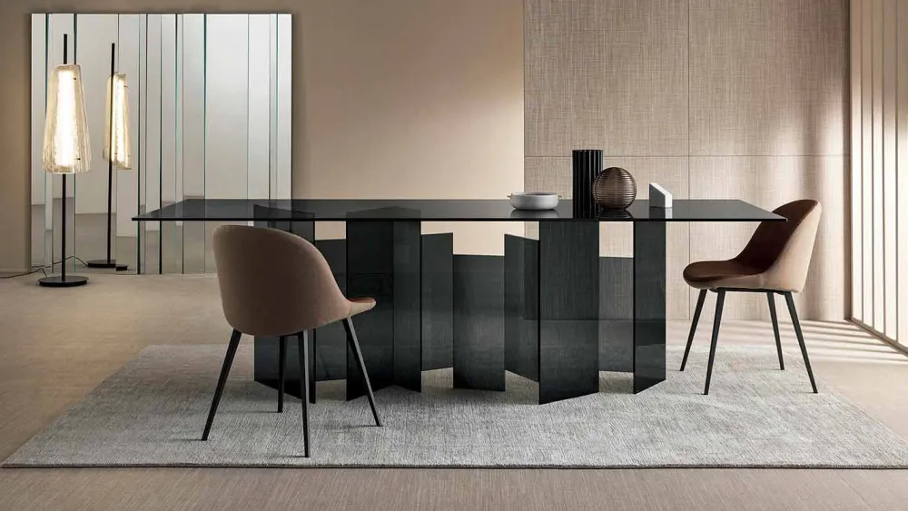 Viadurini Living Esstische Nach Mass|Esstische-Moderner Esstisch aus extraleichtem oder geräuchertem Glas Made in Italy - Zufällig