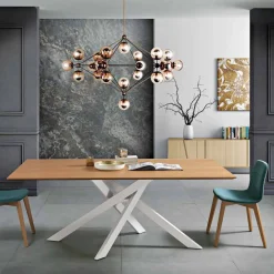 Viadurini Living Esstische-Moderner Esstisch aus MDF-Holz und Metall, hergestellt in Italien, Dionigi