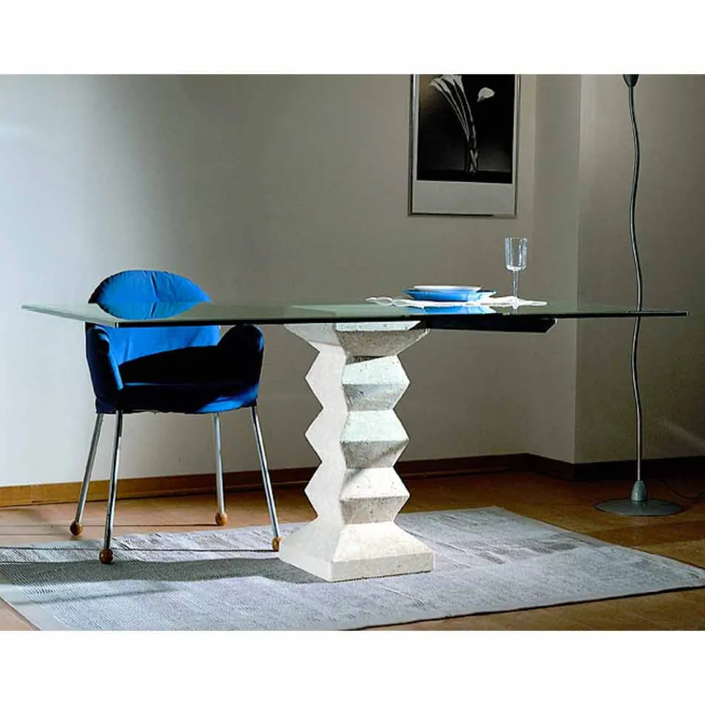 Viadurini Living Esstische Nach Mass|Esstische-Moderner Esstisch aus Stein und Kristall in modernem Design Bacco