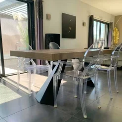 Viadurini Ausziehbare Esstische-Moderner esstisch ausziehbar bis 260/280 cm aus Holz und Metall Teramo