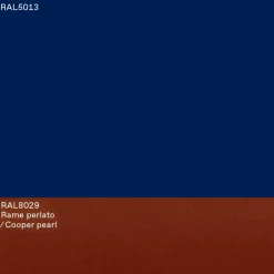 Viadurini Living Esstisch Oval|Esstische-Moderner Esstisch im ovalen Design aus blauem und kupferfarbenem MDF, hergestellt in Italien – Oku