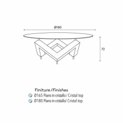 Viadurini Living Runde Tische-Moderner Esstisch mit drehbarer Glastischplatte aus Fichtenholz  Bao