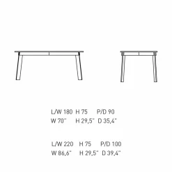 Viadurini Living Esstische-Moderner Esstisch mit Holzplatte und Stahlgestell, hergestellt in Italien – Aronte
