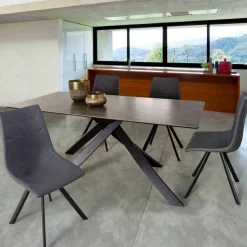 Viadurini Living Esstische-Moderner Esstisch mit Keramik- und Glasplatte Homemotion - Ringo