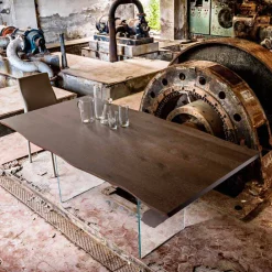 Viadurini Living Esstische-Moderner Esstisch 100x200cm aus Holz mit Beinen aus Glas Flora