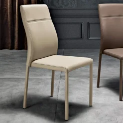 Viadurini Living Moderne Stühle-Moderner Esszimmerstuhl aus Ökoleder, hergestellt in Italien, Luigina