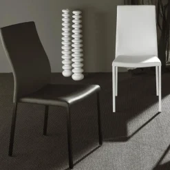 Viadurini Living Moderne Stühle-Moderner Esszimmerstuhl aus lackiertem Metall und Kunstledersitz, 4 Stück - Alba