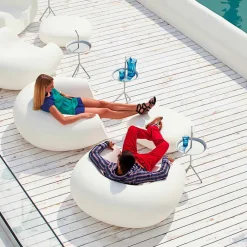 SLIDE Sessel Kunststoff-Moderner farbiger Gartensessel Chubby, hergestellt in Italien