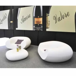 SLIDE Sessel Kunststoff-Moderner farbiger Gartensessel Chubby, hergestellt in Italien