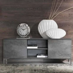 Viadurini Living Tv-Möbel-Moderner Fernsehschrank aus Melaminholz mit zwei Türen Made in Italy - Clemente