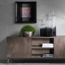 Viadurini Living Tv-Möbel-Moderner Fernsehschrank aus Melaminholz mit zwei Türen Made in Italy - Clemente