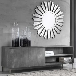 Viadurini Living Tv-Möbel-Moderner Fernsehschrank Melaminholz mit zwei Türen Hergestellt in Italien - Clemente