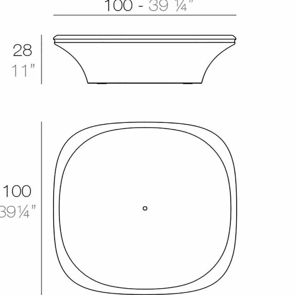 Vondom Garten Beistelltisch-Moderner Garten-Couchtisch 100x100 cm Ufo von aus Polyethylen
