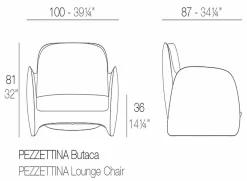 Vondom Sessel Kunststoff-Moderner Gartensessel aus Polyethylen, Pezzettina von