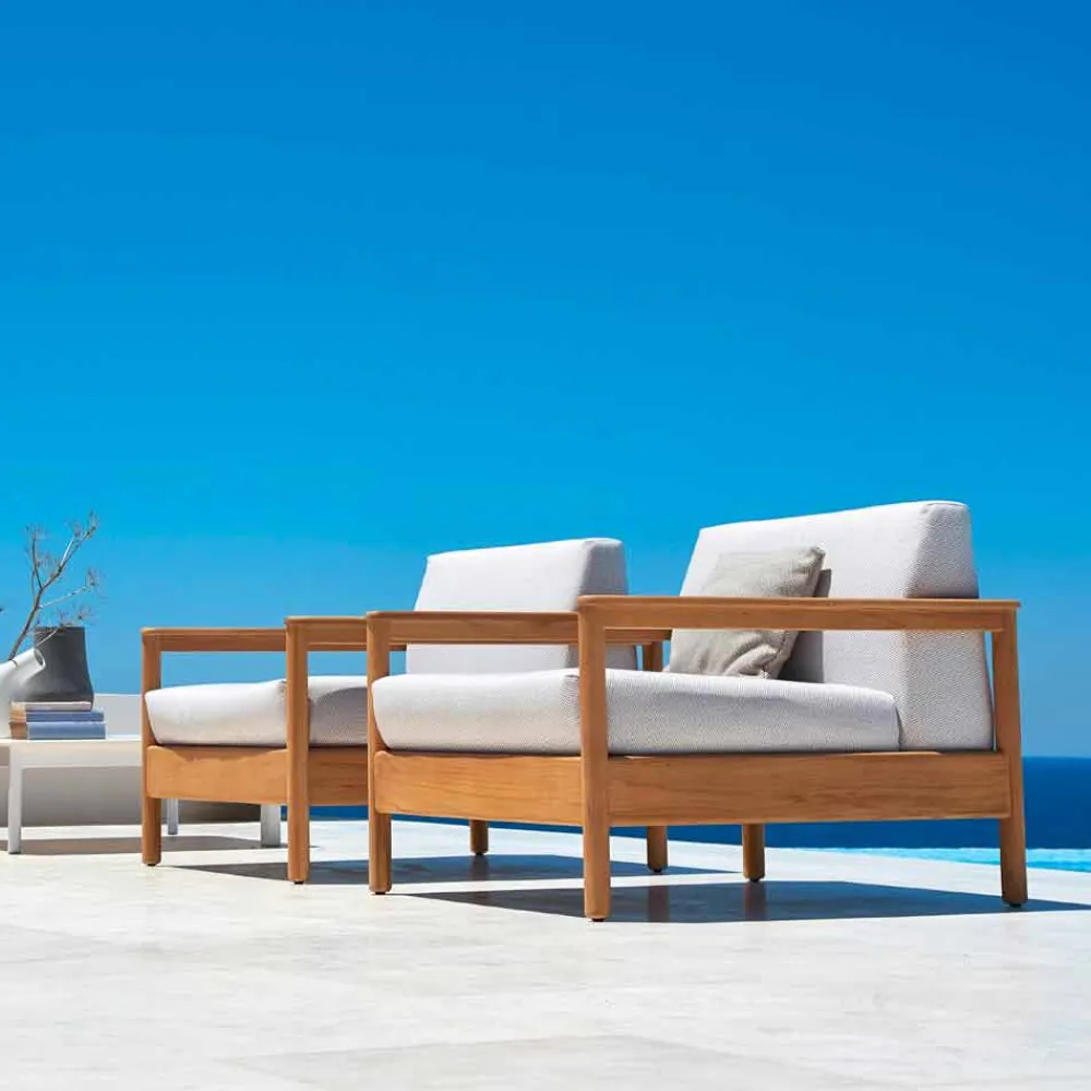 Varaschin Stoffsessel-Moderner Gartensessel aus Stoff gepolstert Bali