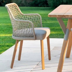 Varaschin Holzsessel-Moderner Gartensessel aus massivem Irokoholz Emma