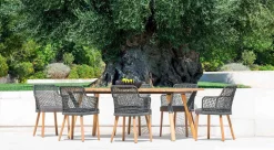 Varaschin Holzsessel-Moderner Gartensessel aus massivem Irokoholz Emma