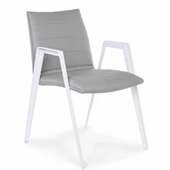 Viadurini in the Garden Gartenstühle Metall-Moderner Gartenstuhl mit Armlehnen aus weißem Aluminium Homemotion - Liliana