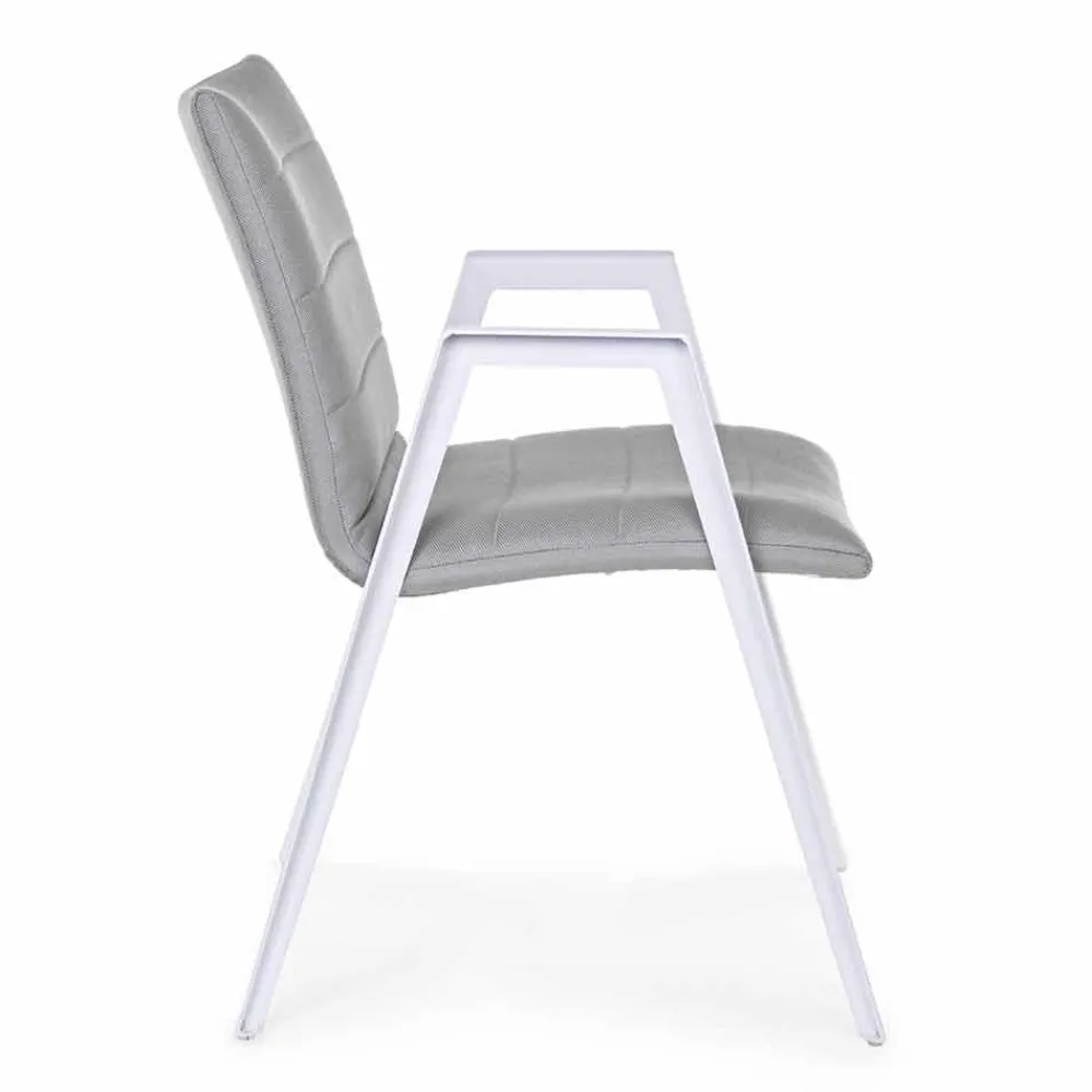 Viadurini in the Garden Gartenstühle Metall-Moderner Gartenstuhl mit Armlehnen aus weißem Aluminium Homemotion - Liliana