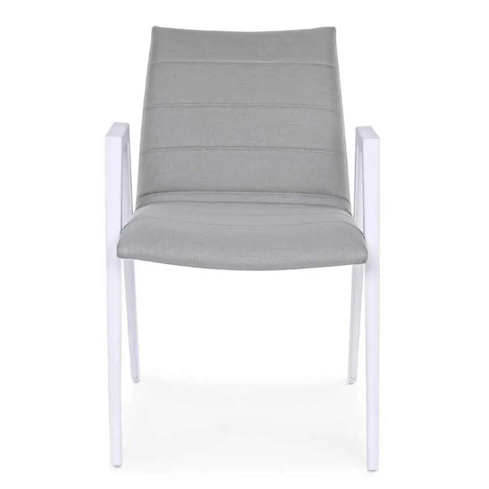 Viadurini in the Garden Gartenstühle Metall-Moderner Gartenstuhl mit Armlehnen aus weißem Aluminium Homemotion - Liliana