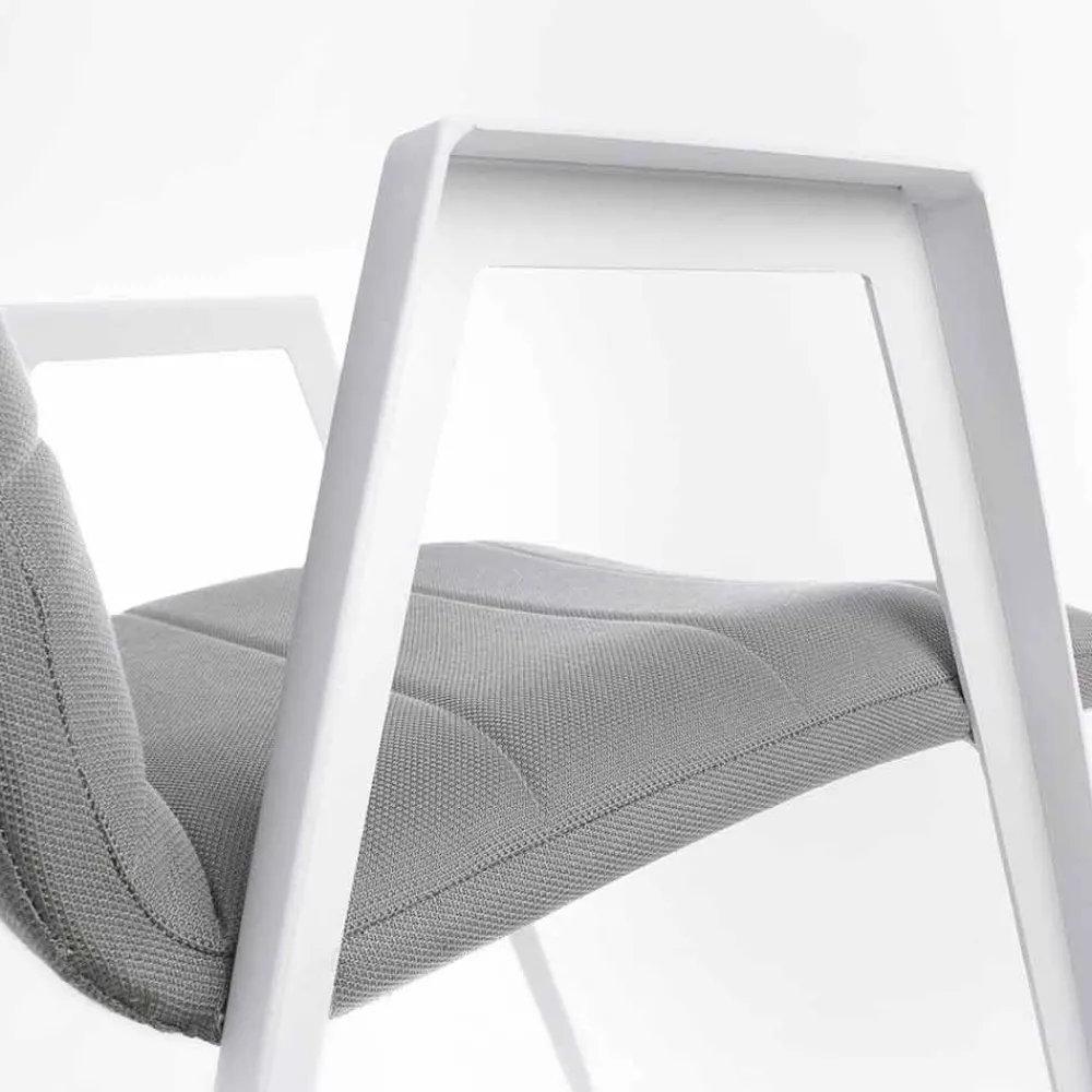 Viadurini in the Garden Gartenstühle Metall-Moderner Gartenstuhl mit Armlehnen aus weißem Aluminium Homemotion - Liliana