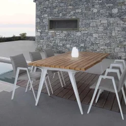 Viadurini in the Garden Gartenstühle Metall-Moderner Gartenstuhl mit Armlehnen aus weißem Aluminium Homemotion - Liliana