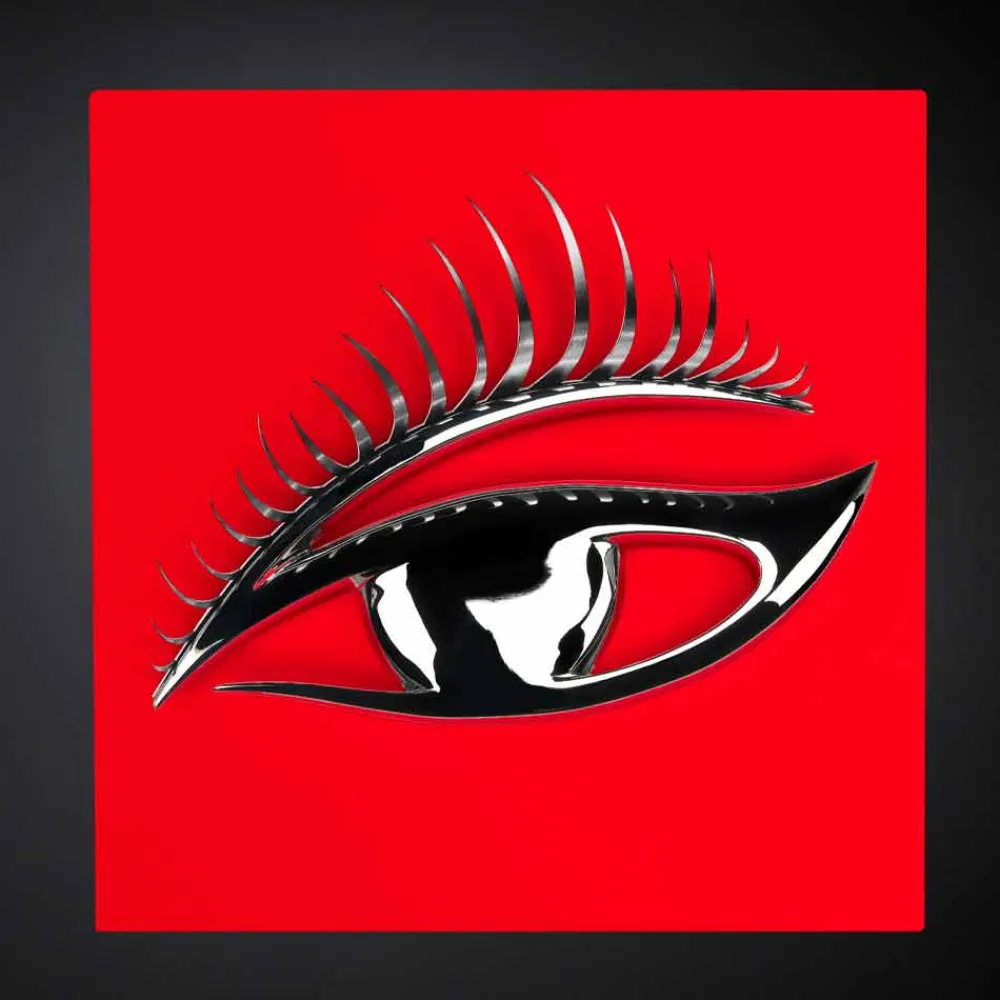 Viadurini Living Abstrakte Bilder-Moderner handwerklicher Rahmen aus Holz, Stahl und Harz Made in Italy - Eye