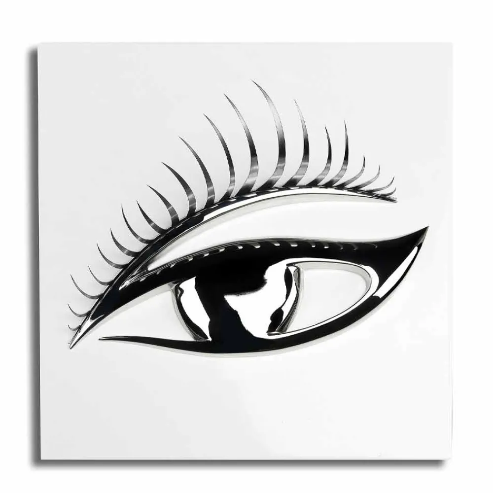 Viadurini Living Abstrakte Bilder-Moderner handwerklicher Rahmen aus Holz, Stahl und Harz Made in Italy - Eye