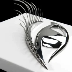 Viadurini Living Abstrakte Bilder-Moderner handwerklicher Rahmen aus Holz, Stahl und Harz Made in Italy - Eye