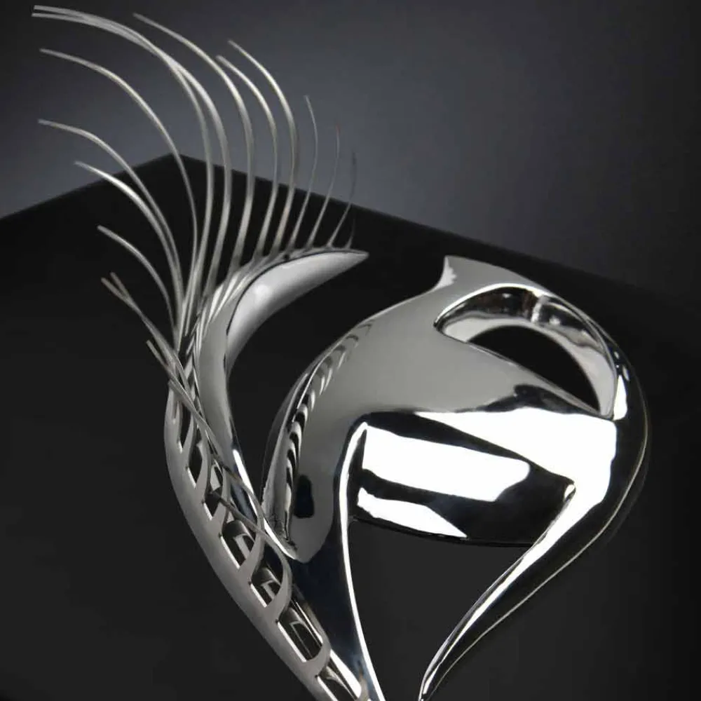 Viadurini Living Abstrakte Bilder-Moderner handwerklicher Rahmen aus Holz, Stahl und Harz Made in Italy - Eye