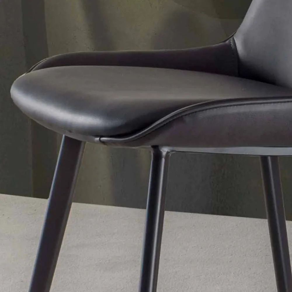 Viadurini Living Barhocker-Moderner Hocker mit Sitzfläche aus Kunstleder H 65 cm - Ines