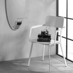 Viadurini Living Moderne Stühle-Moderner Holzstuhl mit lackierter Metallstruktur, 4 Stück - Habibi