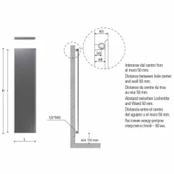 Viadurini Radiators Heizkörper Hydraulisch-Moderner hydraulischer Wandkühler aus Stahl mit 839 Watt Dekoration - Kelvin