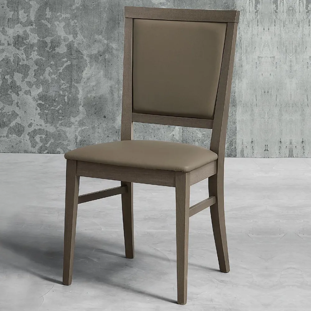 Viadurini Living Moderne Stühle-Moderner Küchenstuhl aus Holz und Kunstleder Made in Italy - Taver