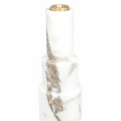 Viadurini Living Kerzenständer-Moderner Kerzenhalter aus weißem Carrara-Marmor und Messing Made in Italy - Allan
