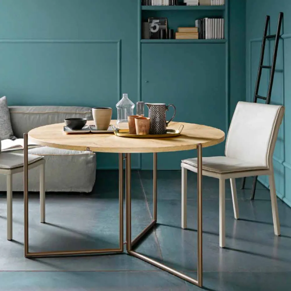 Viadurini Living Tisch Höhenverstellbar-Moderner klappbarer Esstisch aus Holz und Metall Made in Italy - Menelao