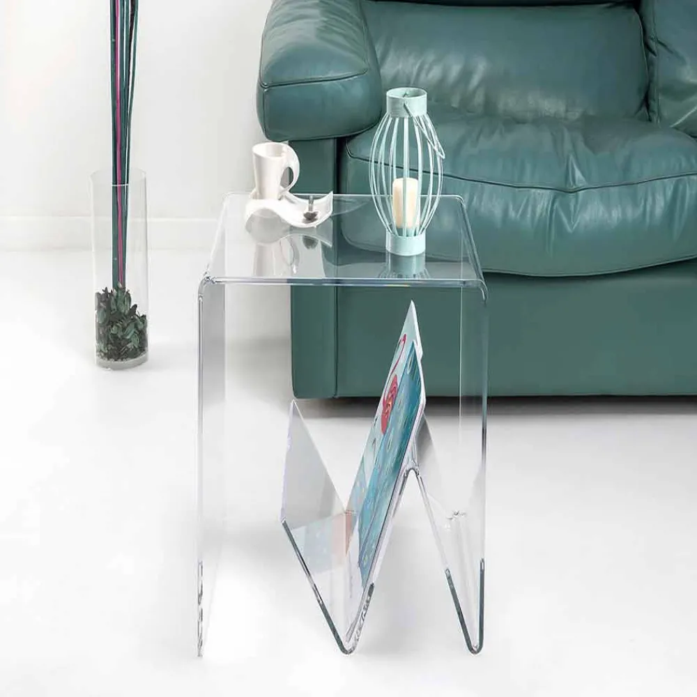 Viadurini Living Moderne Couchtische-Moderner kleiner Tisch / Zeitungsständer aus Plexiglas, Cavour