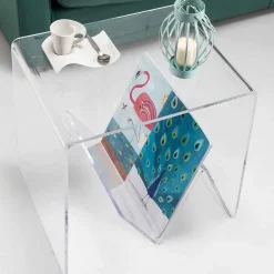 Viadurini Living Moderne Couchtische-Moderner kleiner Tisch / Zeitungsständer aus Plexiglas, Cavour