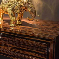 Viadurini Living Konsolentisch Flur-Moderner Konsolentisch Ada 4, mit Schiebeschubladen,aus glänzendem Ebenholz