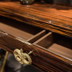 Viadurini Living Konsolentisch Flur-Moderner Konsolentisch Ada 4, mit Schiebeschubladen,aus glänzendem Ebenholz