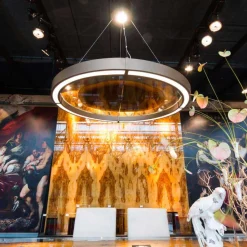 Viadurini Lighting Moderne Kronleuchter-Moderner Kronleuchter aus Stahl und Glas mit Holzeinsatz Made in Italy - Seoul