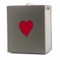 Limac Design Wäschekörbe-Moderner Lederwäschekorb Made in Italy Adele, Herzeinsatz