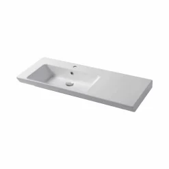 Viadurini Bathroom Keramikwaschbecken-Moderner linker Wandeinsatz der Aufsatzspüle in keramischem Maida